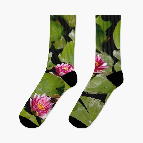 Item preview, Pink water lilies flowers and leaves  designed and sold by EstelleRossetti.