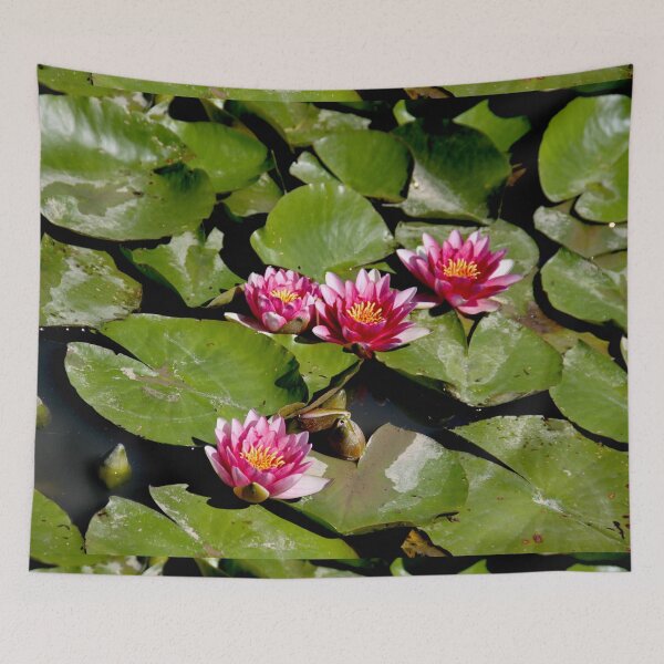 Item preview, Pink water lilies flowers and leaves  designed and sold by EstelleRossetti.