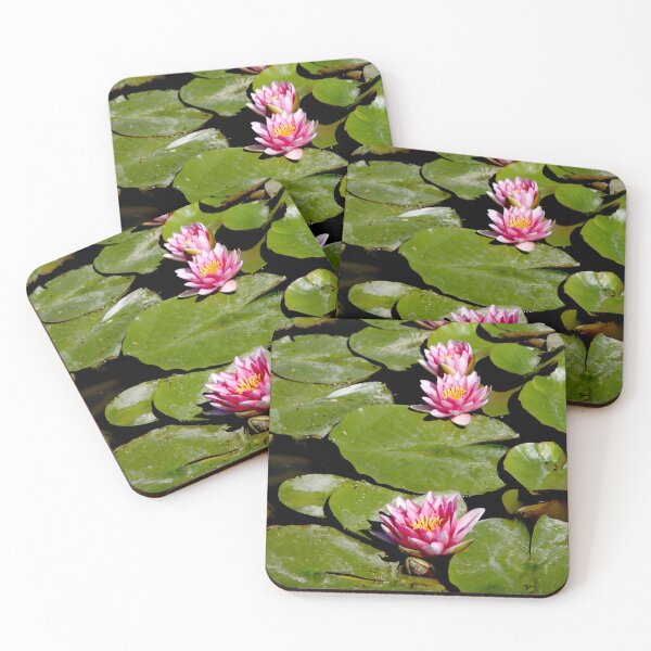 Item preview, Pink water lilies flowers and leaves  designed and sold by EstelleRossetti.