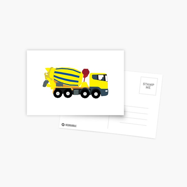 Concrete Cement Truck Construction Trucks Postcard