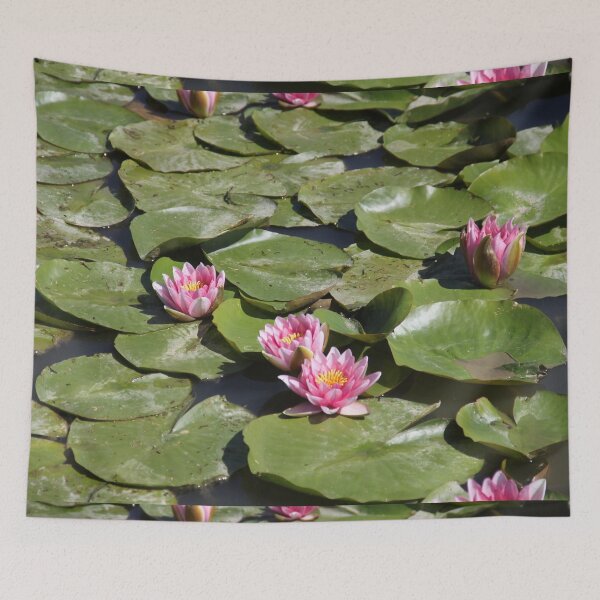 Item preview, Pink water lilies flowers and leaves  designed and sold by EstelleRossetti.