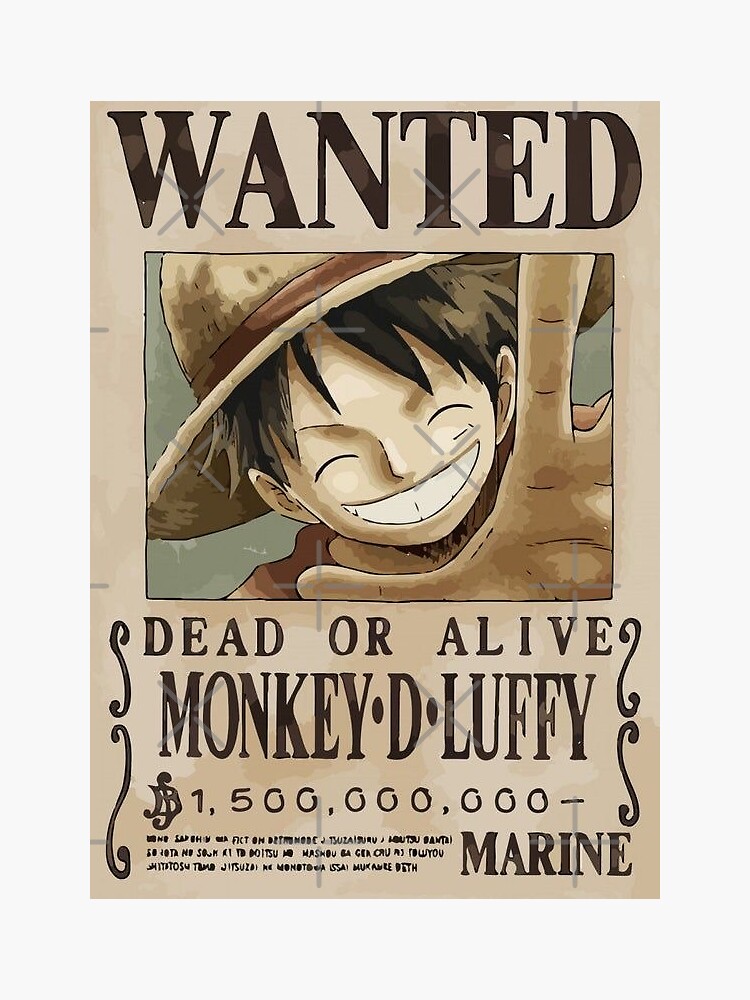 “Luffy Wanted” Anime Sticker by AnthonySlewh