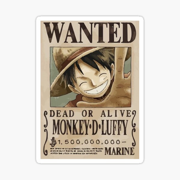 Autocollant Anime "Luffy Wanted" Sticker