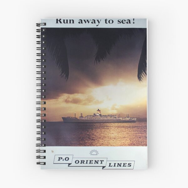 Item preview, Run away to Sea vintage travel poster designed and sold by stickart-marek.