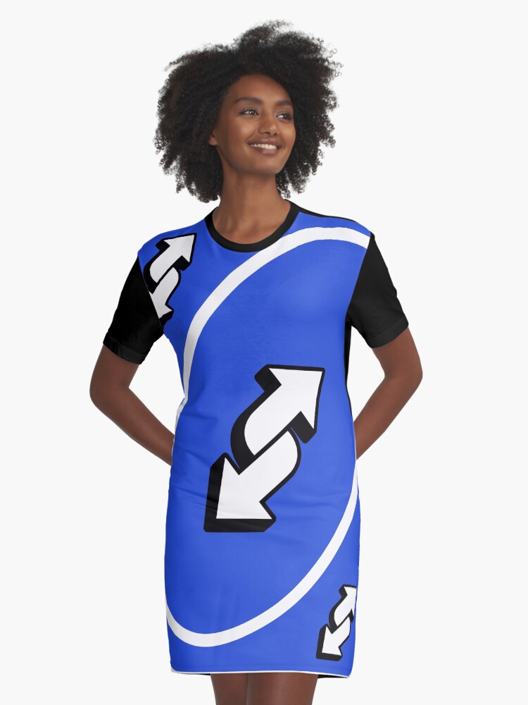 Blue uno reverse card Graphic T-Shirt Dress for Sale by Methodform