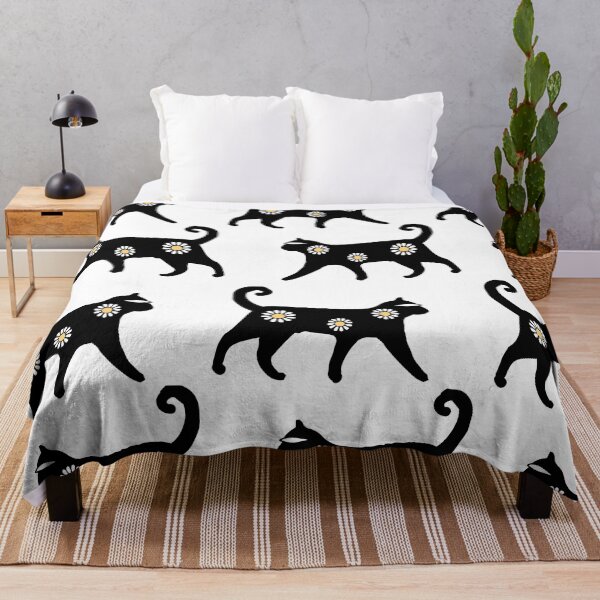 Item preview, black cat floral pattern cute seamless designed and sold by Nabojit.