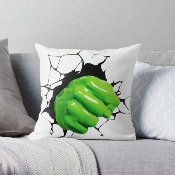 18x18 Multicolor Marvel Incredible Hulk Bruce Banner Green Watercolor Throw Pillow