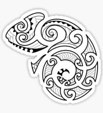 Maori Camouflaged Chameleon B/W Sticker