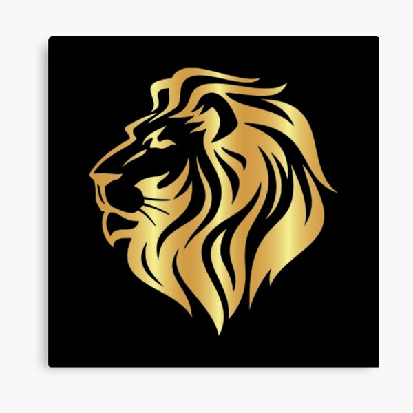 Gold Lion Canvas Prints Redbubble