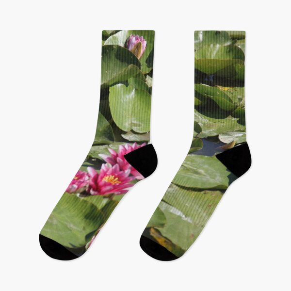 Item preview, Pink water lilies flowers and leaves  designed and sold by EstelleRossetti.
