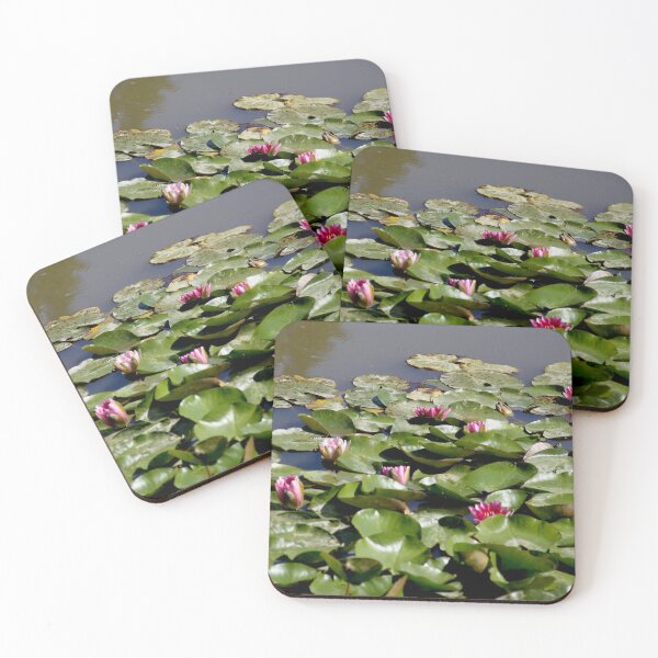 Item preview, Pink water lilies flowers and leaves  designed and sold by EstelleRossetti.