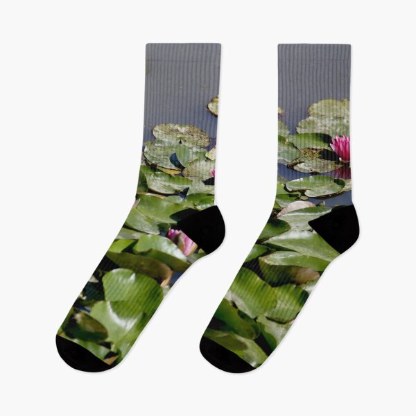 Item preview, Pink water lilies flowers and leaves  designed and sold by EstelleRossetti.