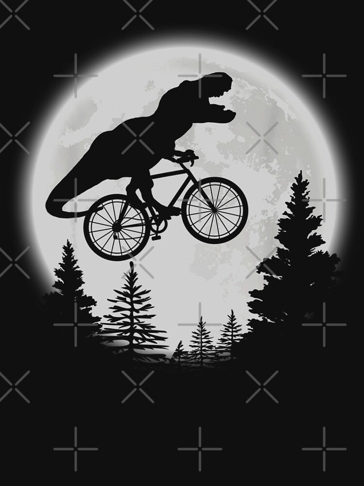 T-Rex Cycling Moon Bike Dinosaur Riding Bicycle Funny Biking by ChenXiuying