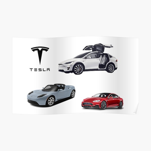 TESLA car model collection Poster