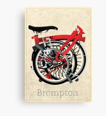 Brompton Bicycle Folded Canvas Print