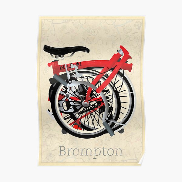 Brompton Bicycle Folded Poster