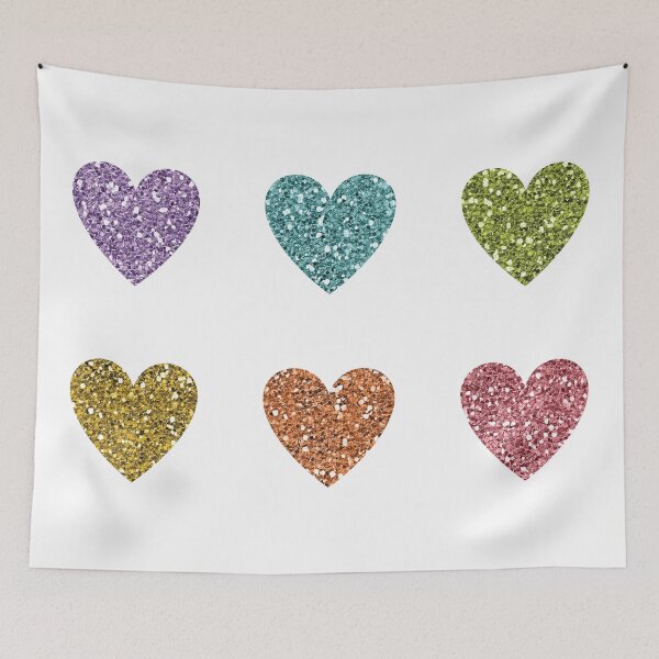 Item preview, Rainbow Glitter Hearts designed and sold by Brighterbykate.