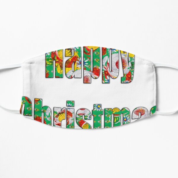 Canal flowers pattern happy christmas Flat Mask