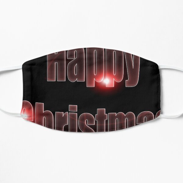 Happy Christmas glow red Flat Mask