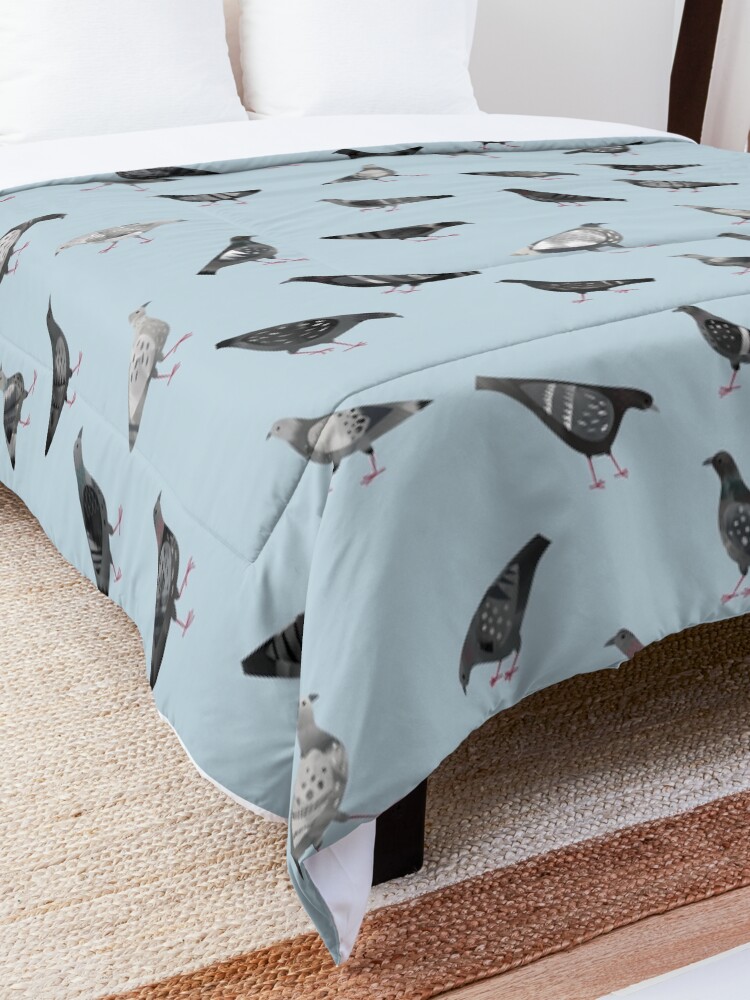 Alternate view of Pigeons Doing Pigeon Things Comforter
