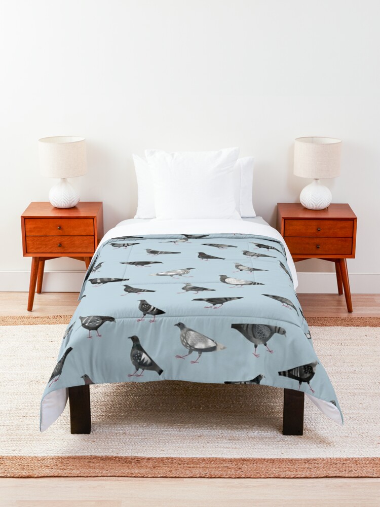 Alternate view of Pigeons Doing Pigeon Things Comforter
