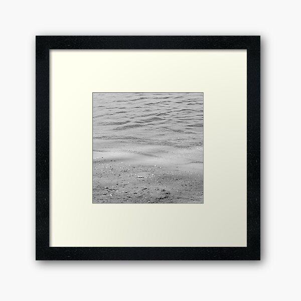 black and white seashore textures Framed Art Print
