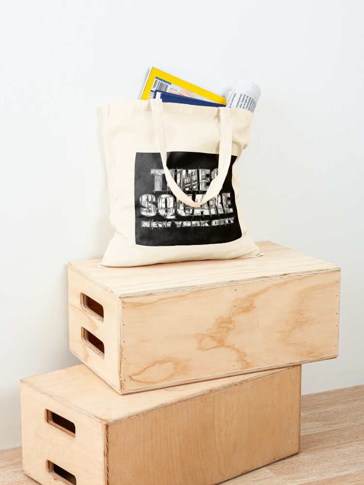 Alternate view of Times Square New York City (B&W marker sketch on black) Tote Bag