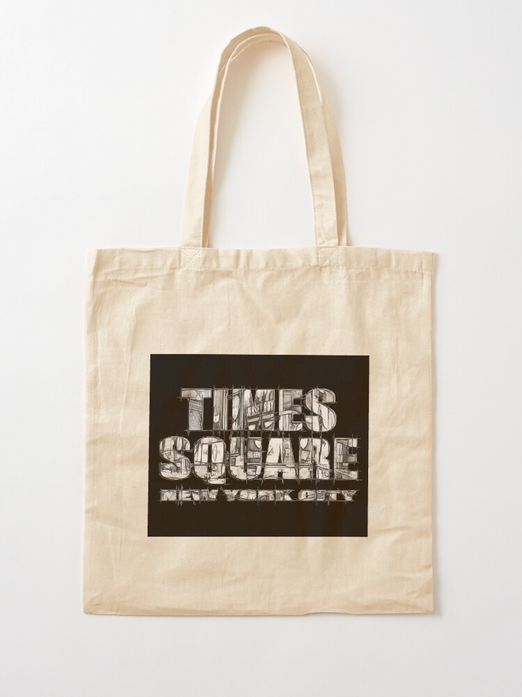 Alternate view of Times Square New York City (B&W marker sketch on black) Tote Bag