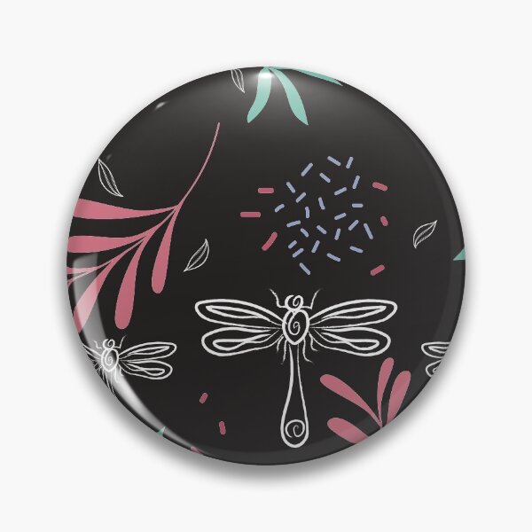 Item preview, line art dragonfly floral black background designed and sold by Nabojit.