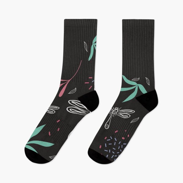 Item preview, line art dragonfly floral black background designed and sold by Nabojit.