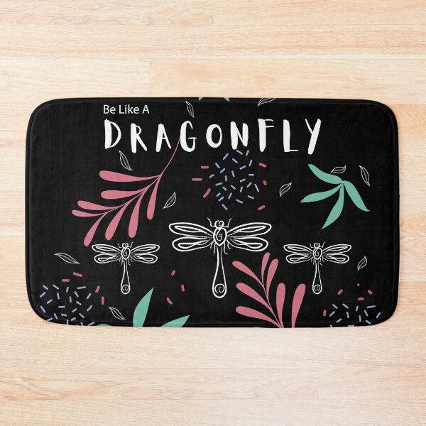 Item preview, line art dragonfly floral black background designed and sold by Nabojit.