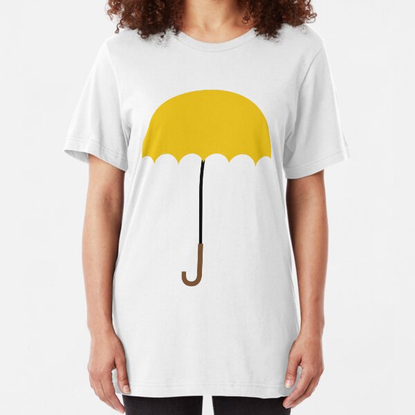 Flat Yellow Umbrella Slim Fit T-Shirt