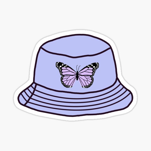 purple butterfly bucket hat