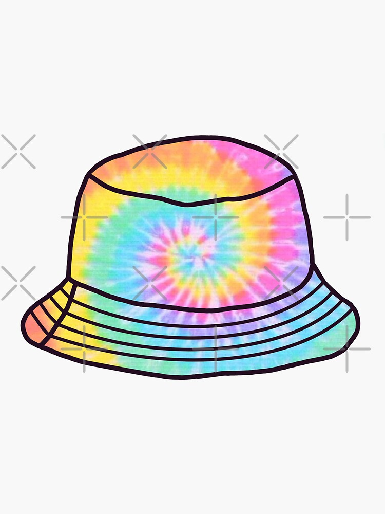 "tie dye bucket hat" Sticker for Sale by xojulia | Redbubble