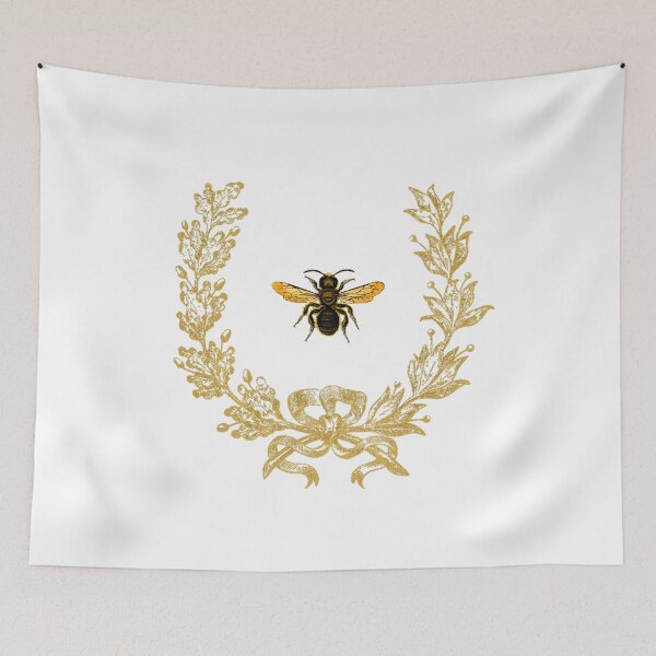 Item preview, French bee vintage acorn wreath  designed and sold by Wendy Paula Patterson.