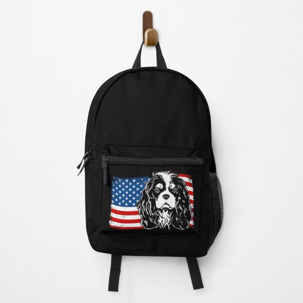 Item preview, Cavalier King Charles Spaniel American Flag patriotic dog designed and sold by dogarts.