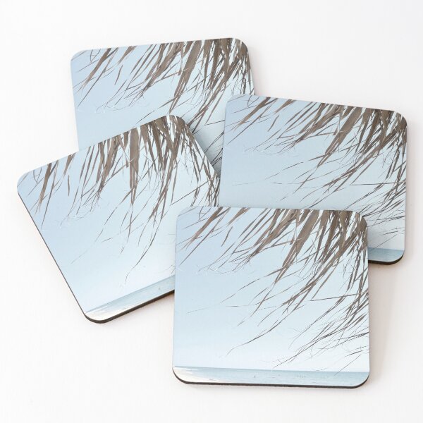 Item preview, Bohemian ocean beach spirit, Calming blue sea summer, Coastal umbrella palm leaves designed and sold by by-jwp.