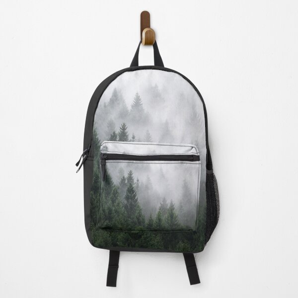Item preview, Home Is A Feeling //  Misty Retro Fall Wilderness Fairytale Evergreen Forest With Trees Covered In Magic Fog Season designed and sold by Tordis Kayma.