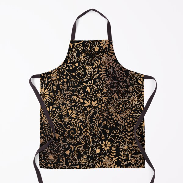 Item preview, Floral Doodle - Gold on Black designed and sold by Olooriel.