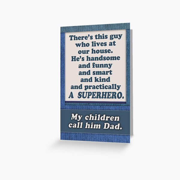 Happy Father's Day, Superhero Dad, from wife / mom Greeting Card