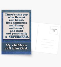 Happy Father's Day, Superhero Dad, from wife / mom Postcards