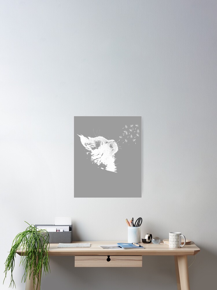 Poster Chat Pissenlit Pissenlit Belle Fleur Cadeau Par Dernerd Redbubble