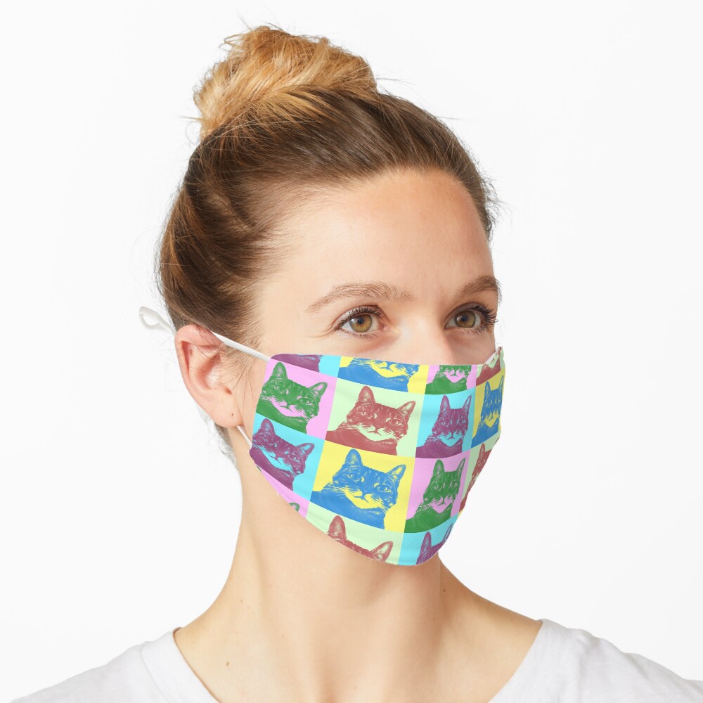 Tabby Pop Art Cat Art Pet Art Mask