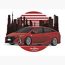 Toyota Prius Art Board Print By Muhammadhadi106 Redbubble