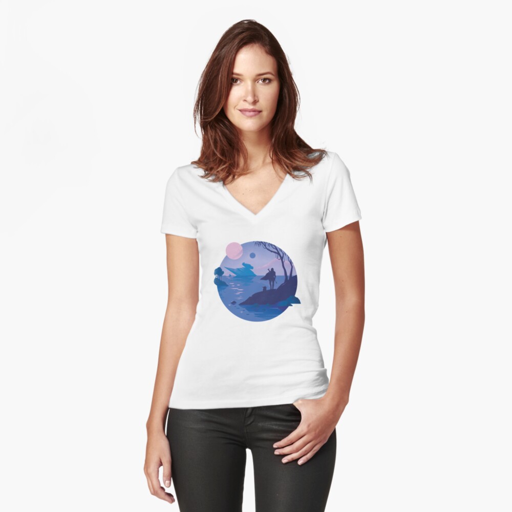 Item preview, Fitted V-Neck T-Shirt designed and sold by anniko-story.