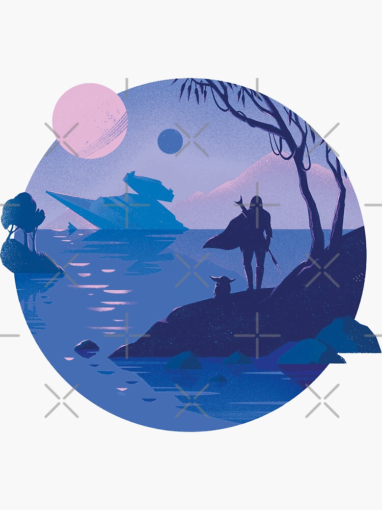 Thumbnail 3 of 3, Sticker, Galaxy blues designed and sold by anniko-story.