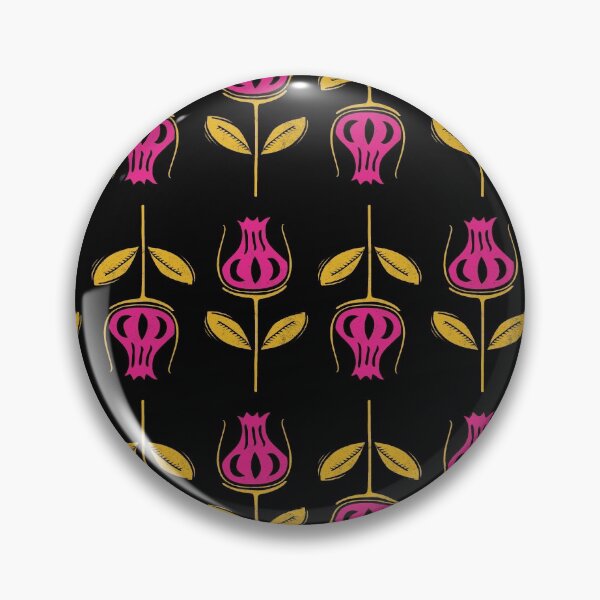 Item preview, Floral Block Print on Black designed and sold by The Wellington Boot.