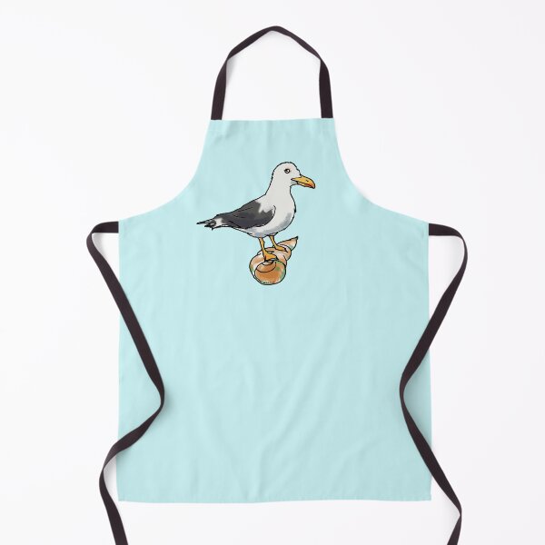 Item preview, white seagull on a orange seashell designed and sold by CuteCartoon.