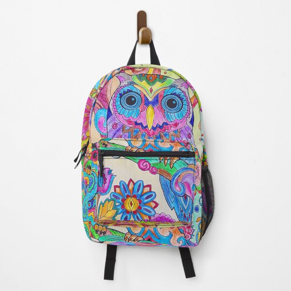 Item preview, Colorful Pencil Sketch Owl Doodle Art Motif designed and sold by WheresMyMojo.
