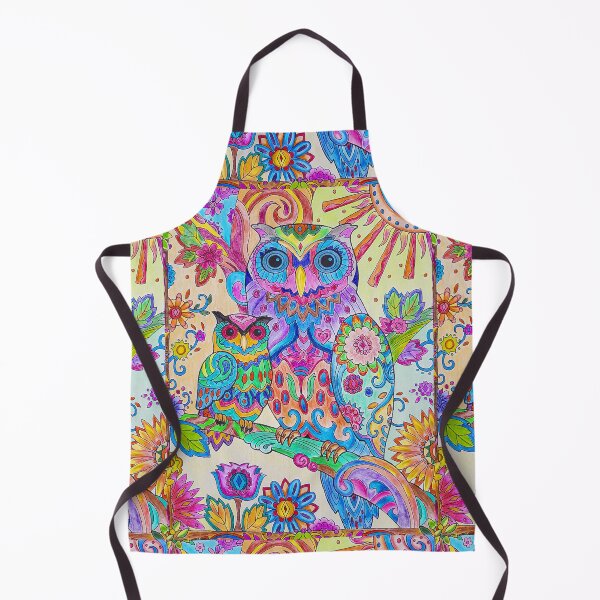 Item preview, Colorful Pencil Sketch Owl Doodle Art Motif designed and sold by WheresMyMojo.